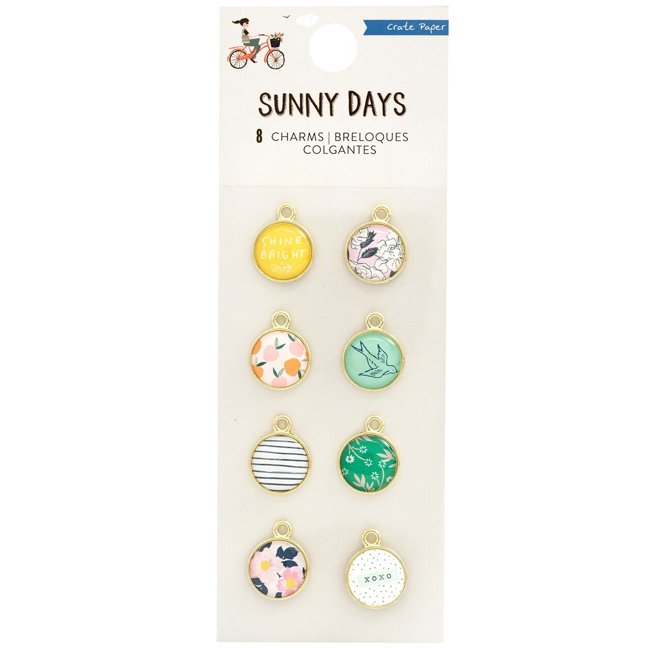 Maggie Holmes Sunny Days Charm Embellishments 8/Pkg-Bronze & Epoxy